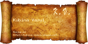 Kubina Vazul névjegykártya